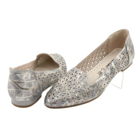 M.Daszyński Lordsy ballerinas lavender / gold Daszyński SA151 pink grey 4