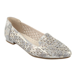 M.Daszyński Lordsy ballerinas lavender / gold Daszyński SA151 pink grey 1