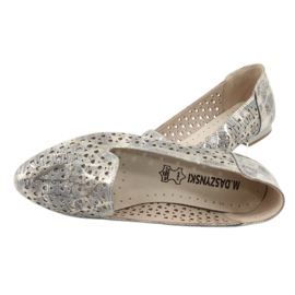 M.Daszyński Lordsy ballerinas lavender / gold Daszyński SA151 pink grey 5