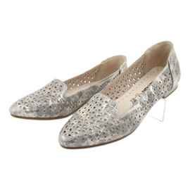 M.Daszyński Lordsy ballerinas lavender / gold Daszyński SA151 pink grey 3