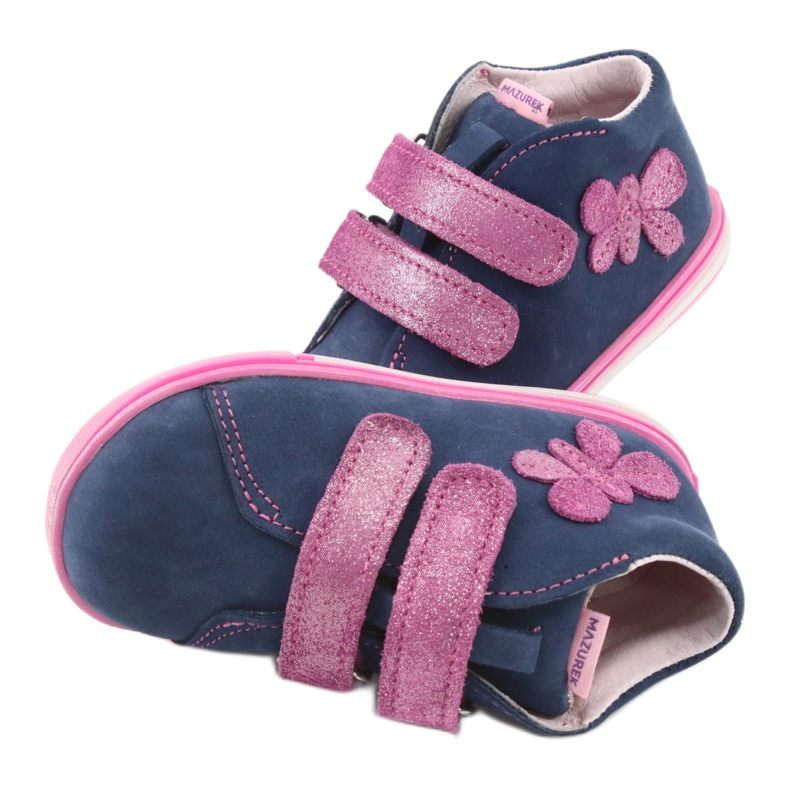 Mazurek 264 Motor -navy/pink butterfly boots blue 6