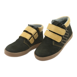 Leather boots with velcro Mazurek 1341 black multicolored yellow 3