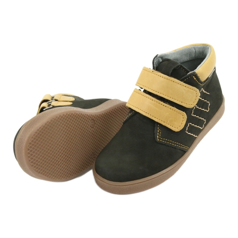 Leather boots with velcro Mazurek 1341 black multicolored yellow 5