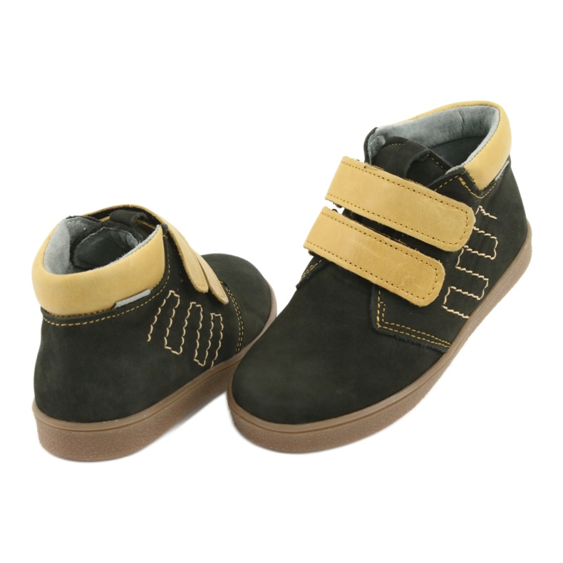 Leather boots with velcro Mazurek 1341 black multicolored yellow 4