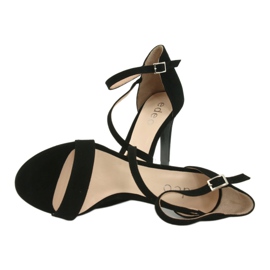 Black Leather sandals on the Edeo 3344 high heel 5 Black Leather sandals on the Edeo 3344 high heel 5