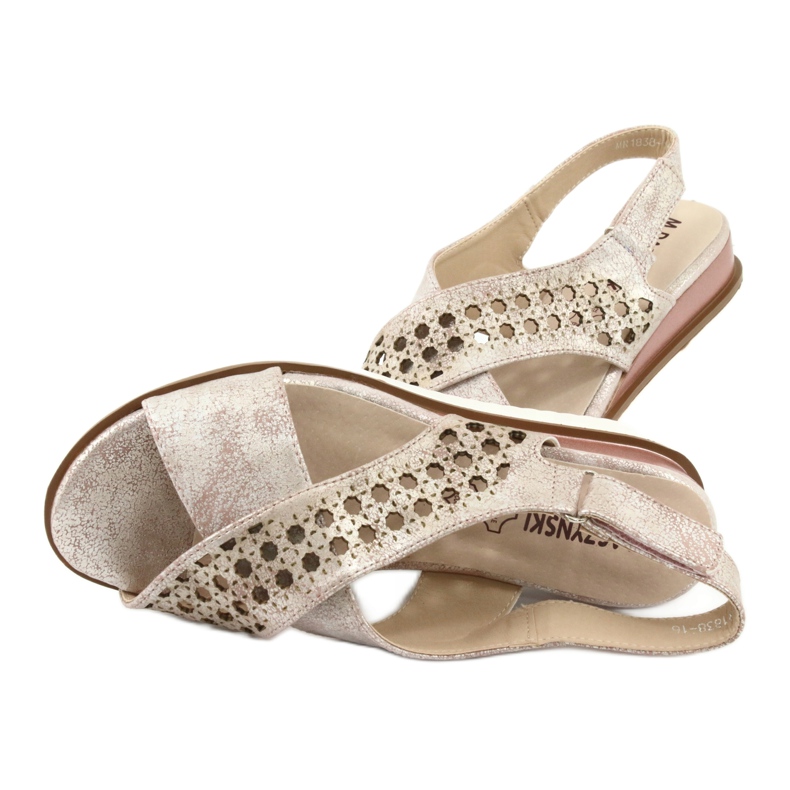 M.Daszyński Metallic pink sandals Daszyński 1838 grey 4