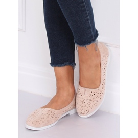 Beige openwork ballerinas ZA02P Beige 2