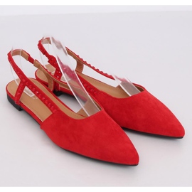 Red ballerinas with open heels YJ335 Red 2