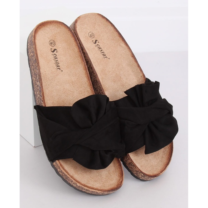 Black cork slippers CK115P Black 2