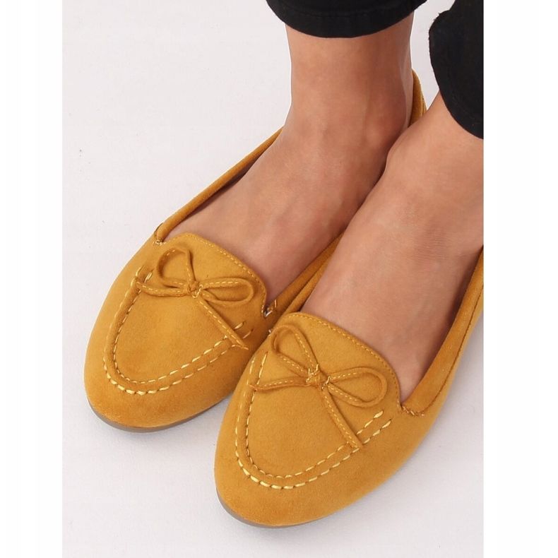 Women's mustard loafers 9F127 Yellow 2
