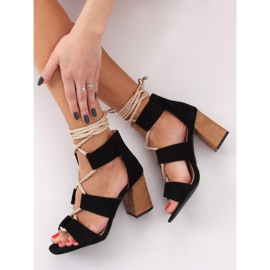 Black high-heeled sandals LL-229P Black 2 Black high-heeled sandals LL-229P Black 2