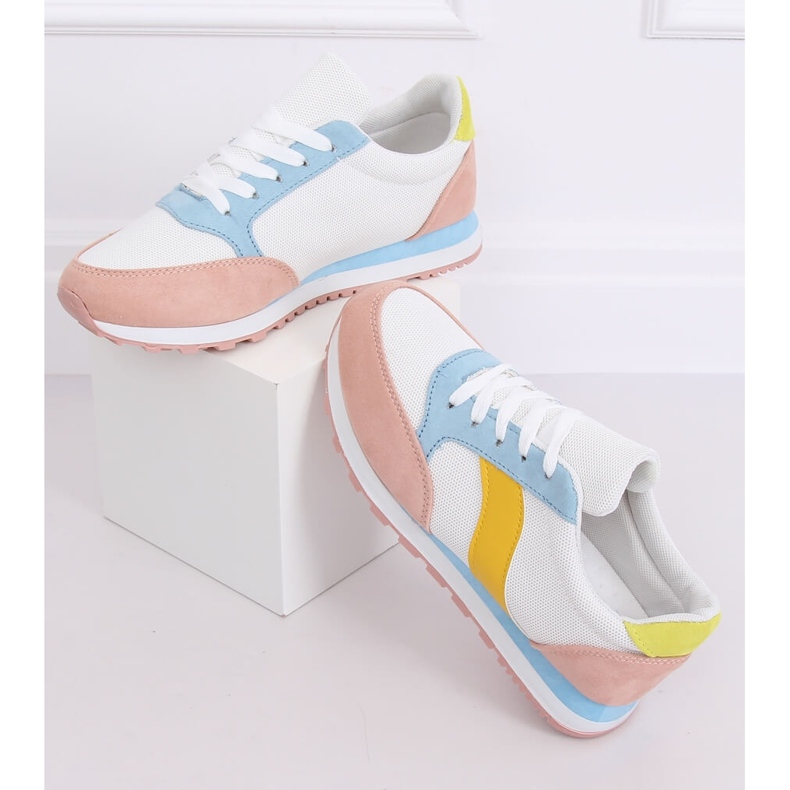 Multicolor sports shoes BL191P White blue pink multicolored yellow 1 Multicolor sports shoes BL191P White blue pink multicolored yellow 1