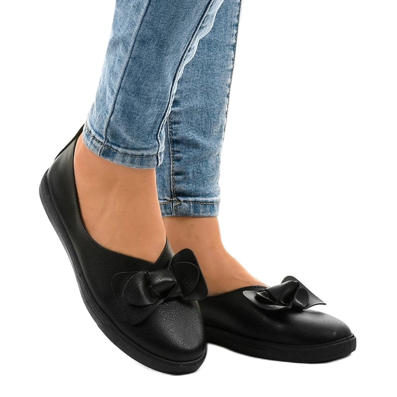 Black slip-on sneakers 8895-1 1