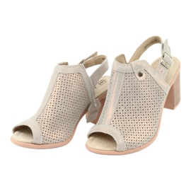 Openwork sandals beige / gold Filippo DS757 golden 3