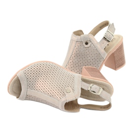 Openwork sandals beige / gold Filippo DS757 golden 5