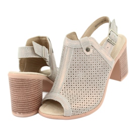 Openwork sandals beige / gold Filippo DS757 golden 4