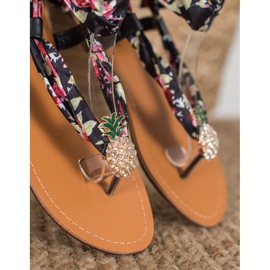SHELOVET Tied Sandals With Pineapple black multicolored 1