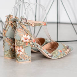 Seastar Pumps With Flowers multicolored green 1