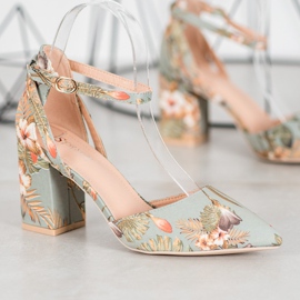 Seastar Pumps With Flowers multicolored green 2
