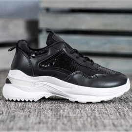 SHELOVET Fashionable Sneakers With Sequins black 1
