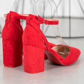Seastar Stylish Suede Pumps red 1