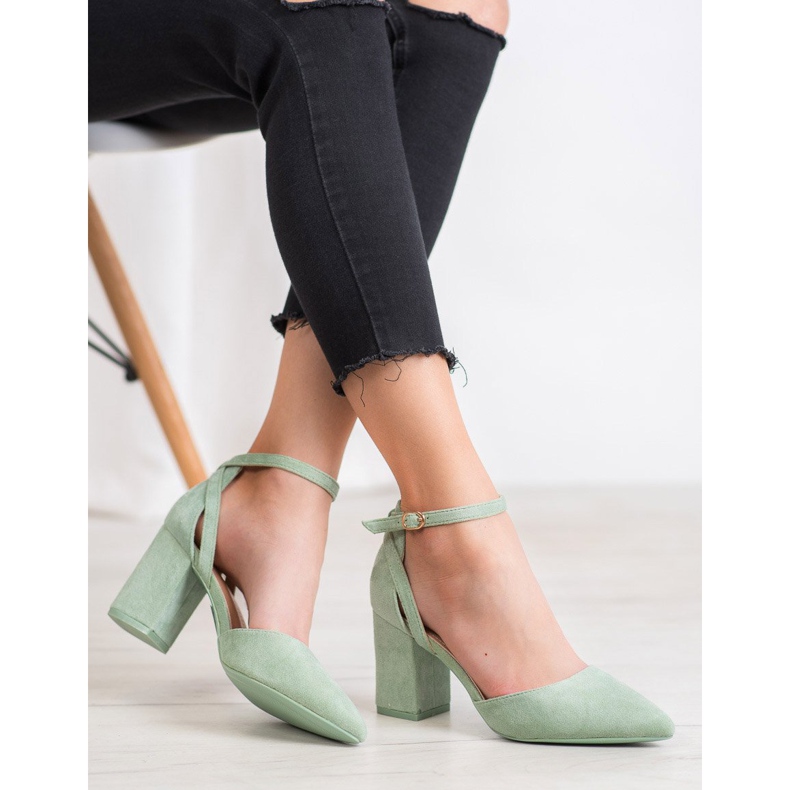 Seastar Stylish Suede Pumps green 1