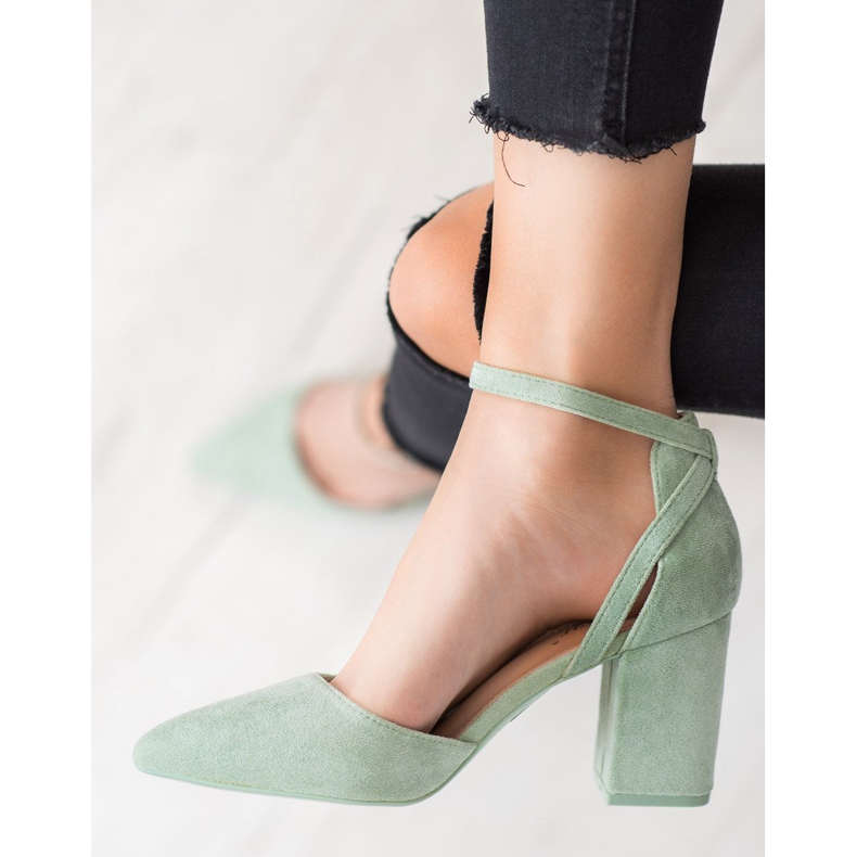 Seastar Stylish Suede Pumps green 2