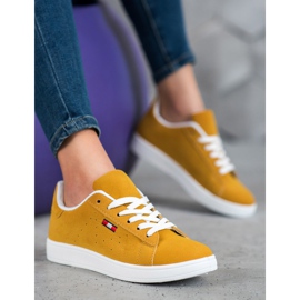 SHELOVET Comfortable Eco-Leather Shoes yellow 1