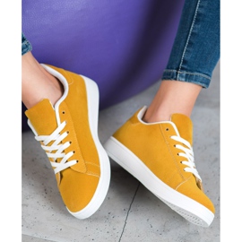 SHELOVET Comfortable Eco-Leather Shoes yellow 2
