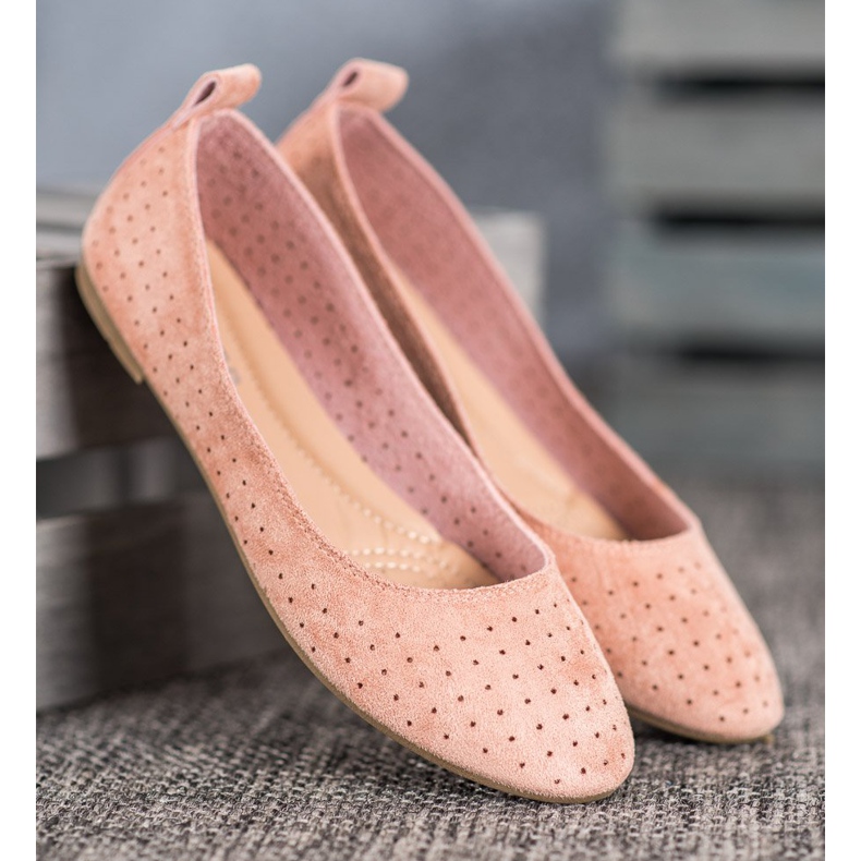 SHELOVET Openwork ballerinas pink 2