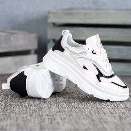 SHELOVET Fashionable White Sneakers black 1