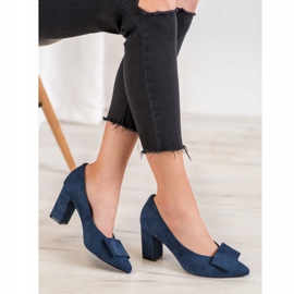 W. Potocki Glitter Pumps With A Bow blue 1