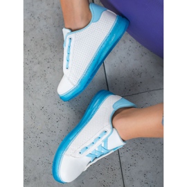 SHELOVET Shoes With Neon Sole white blue 1
