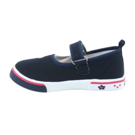 Atletico butterfly ballerinas with leather insole navy blue pink 2