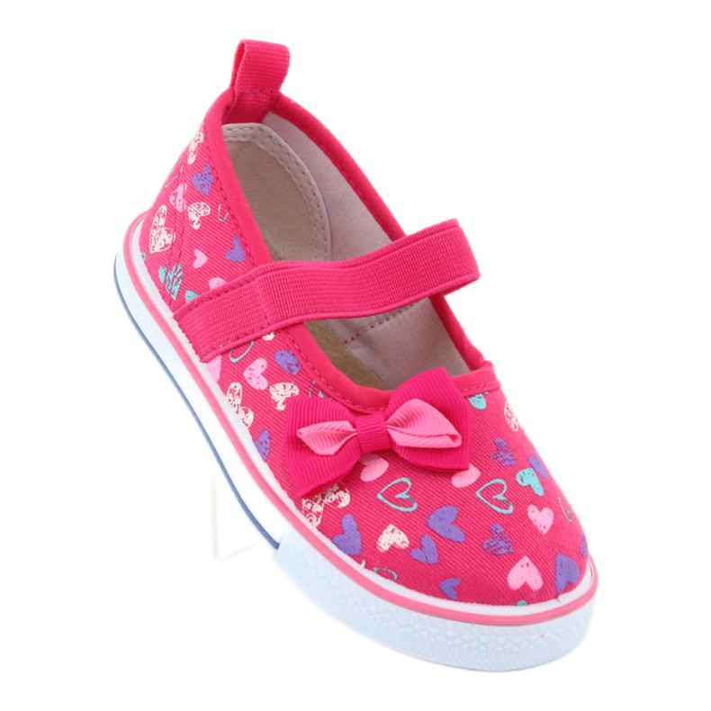 Ballerinas bow Atletico leather insert white violet pink 1