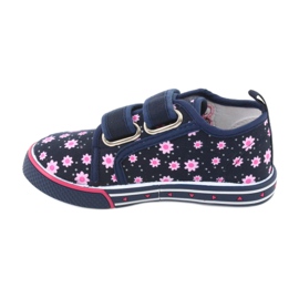 Atletico daisy velcro sneakers navy blue pink 2