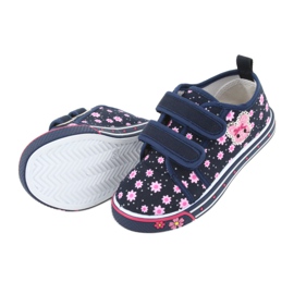 Atletico daisy velcro sneakers navy blue pink 4