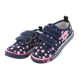 Atletico daisy velcro sneakers navy blue pink 3