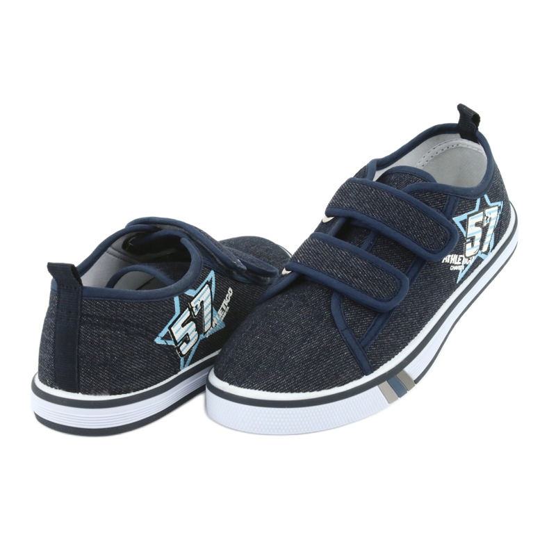 Velcro sneakers Atletico jeans navy blue 4