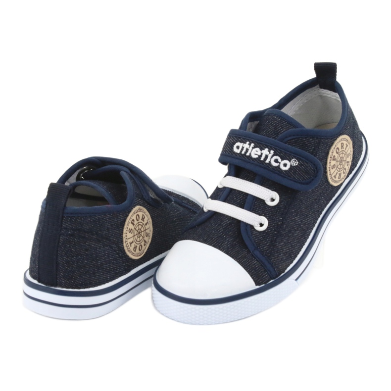 Sneakers with leather insert Atletico BSM029 navy blue 4 Sneakers with leather insert Atletico BSM029 navy blue 4