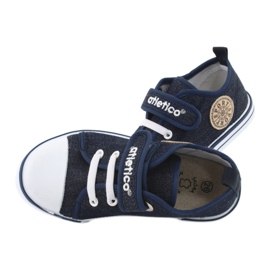 Sneakers with leather insert Atletico BSM029 navy blue 6 Sneakers with leather insert Atletico BSM029 navy blue 6