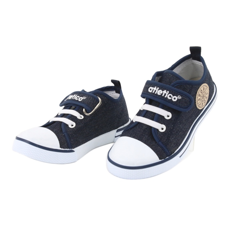 Sneakers with leather insert Atletico BSM029 navy blue 3 Sneakers with leather insert Atletico BSM029 navy blue 3