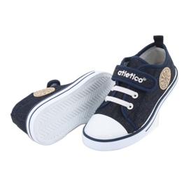 Sneakers with leather insert Atletico BSM029 navy blue 5 Sneakers with leather insert Atletico BSM029 navy blue 5
