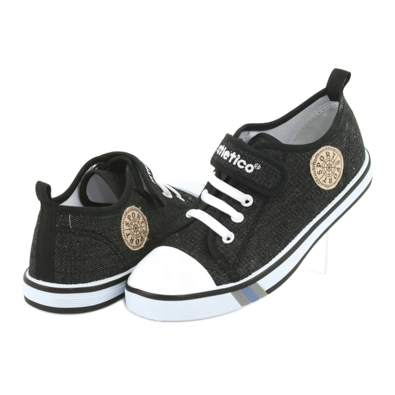 Sneakers with leather insert Atletico BSM029 black 4