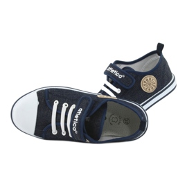 Sneakers with leather insert Atletico navy blue jeans BSM029 6