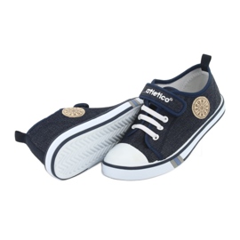 Sneakers with leather insert Atletico navy blue jeans BSM029 5