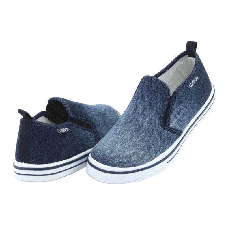 Children's ATLETICO BAM060 denim slip-on sneakers blue 3