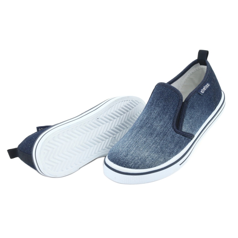Children's ATLETICO BAM060 denim slip-on sneakers blue 4