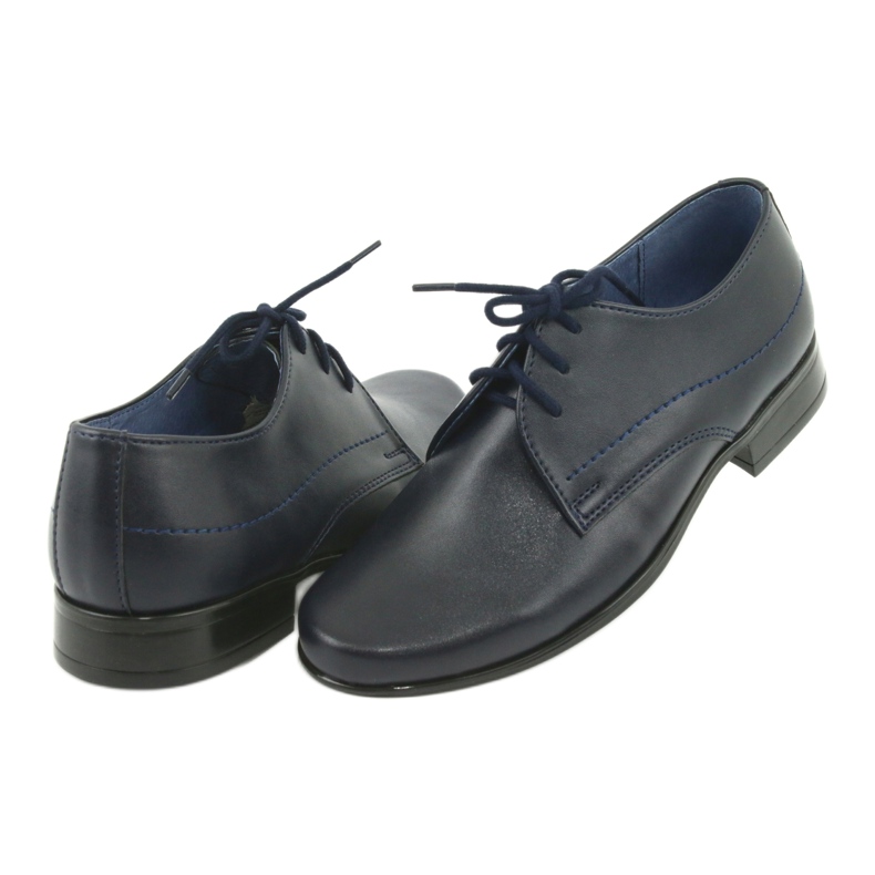 Gregors Boys shoes leather navy blue insert 4