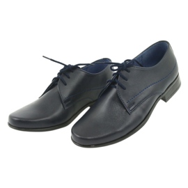 Gregors Boys shoes leather navy blue insert 3